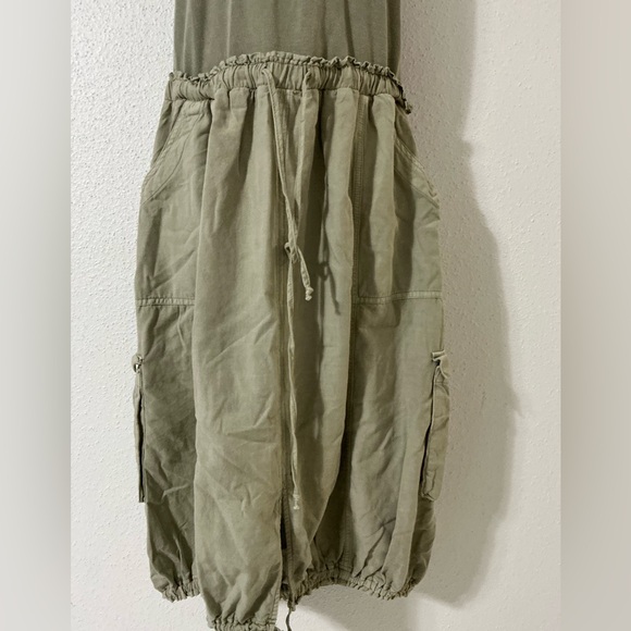 Anthropologie Daily Practice Dress Tank Twofer Midi Moss Boho Vacay,Size Large - Picture 6 of 15